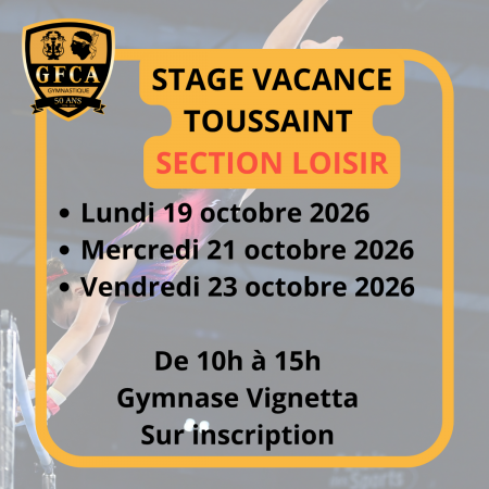 STAGE VACANCE TOUSSAINT SECTION LOISIR