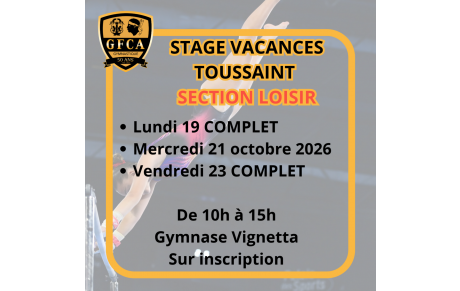 STAGE VACANCES TOUSSAINT SECTION LOISIR